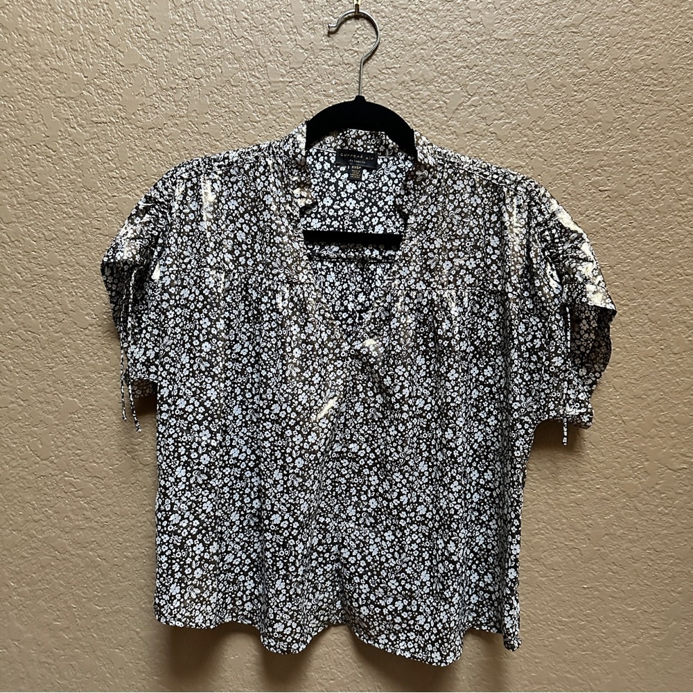 Current Air Monochrome Floral Blouse